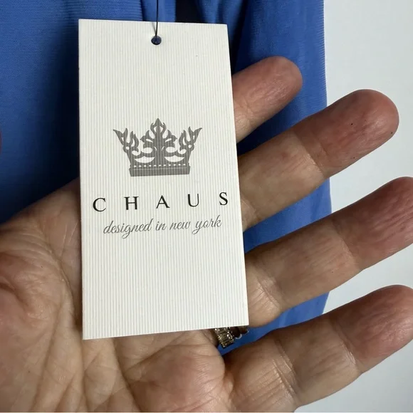 NWT Chaus Blue V-Neck Women's Top - Picture 7 of 13